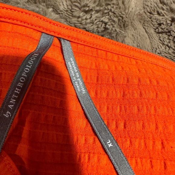 Anthropologie Vibrant Orange Blouse - Picture 4 of 11